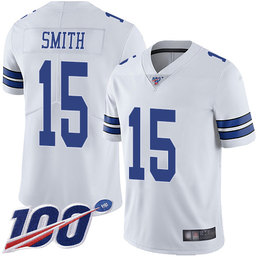 Men Dallas Cowboys Limited White Devin Smith Road 15 100th Season Vapor Untouchable NFL Jersey